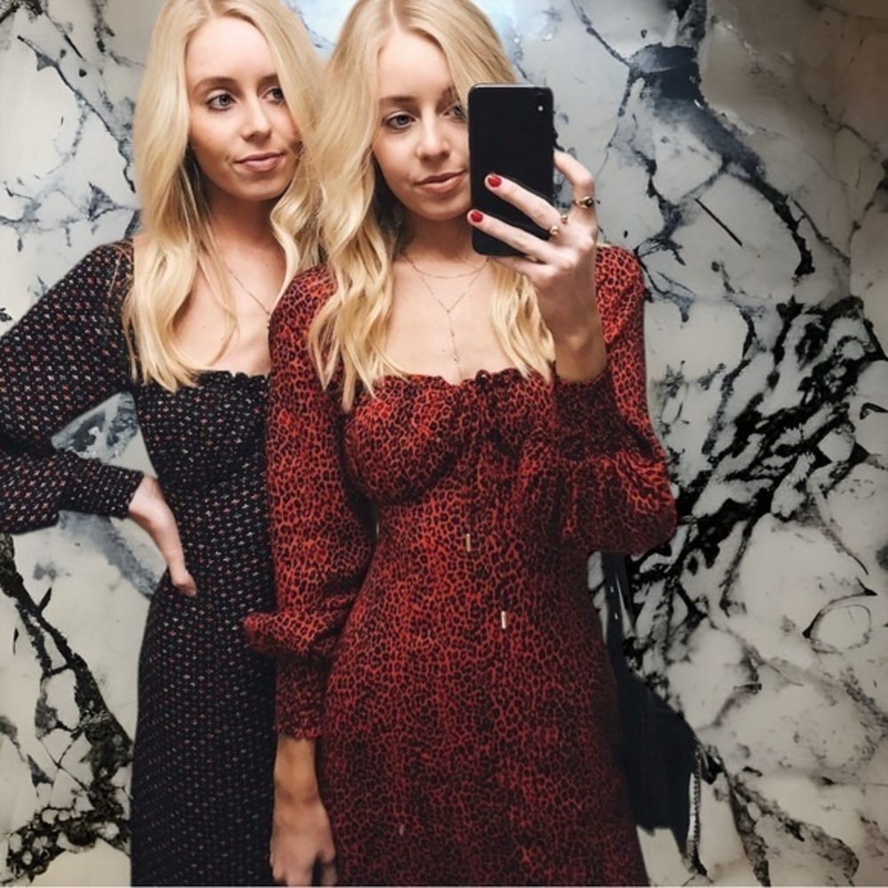 AFRM Red and Black Midi Dresses